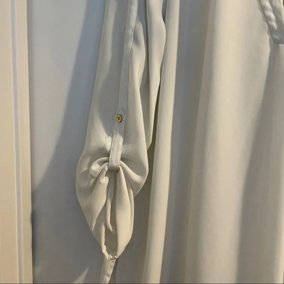 Top tunic 18 adjustable sleeves cream V neck H&M - Picture 2 of 4